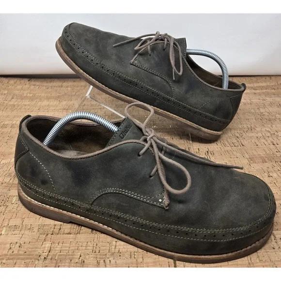 Olukai Shoes Mens 10.5 Honolulu Lace Green Leather Distressed Casual 10200-9913 - Picture 5 of 11